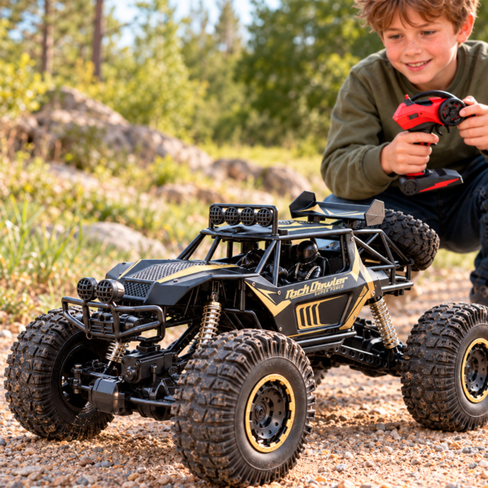 Fjernstyret offroadbil med 4-hjulstræk – 50 cm – Guld eller Sort