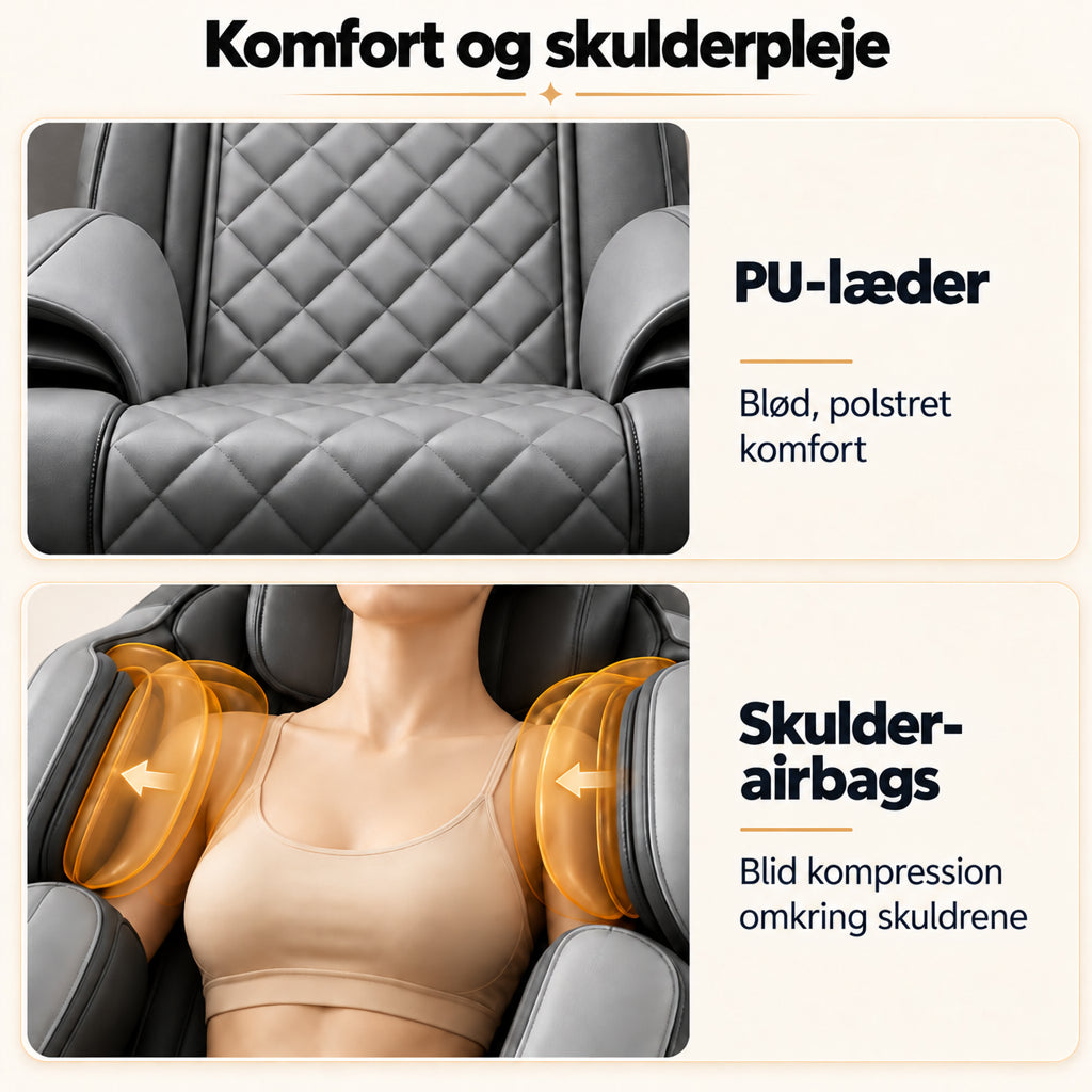 Massagestol 8D – Zero Gravity, lufttryksmassage, Varme v/læn og legge – Model LEK-988Q3