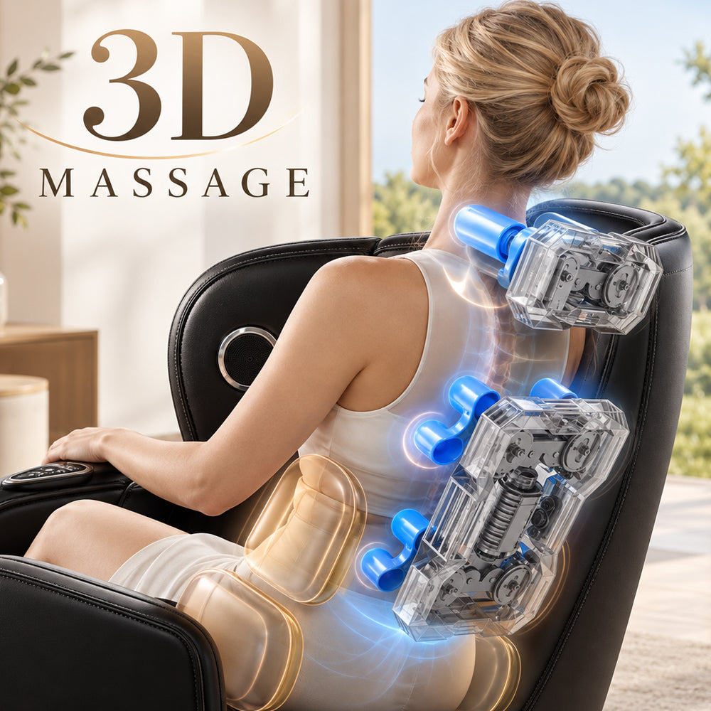 Massagestol 3D - Zero Gravity og Varmeterapi -Model 988C6 Sort