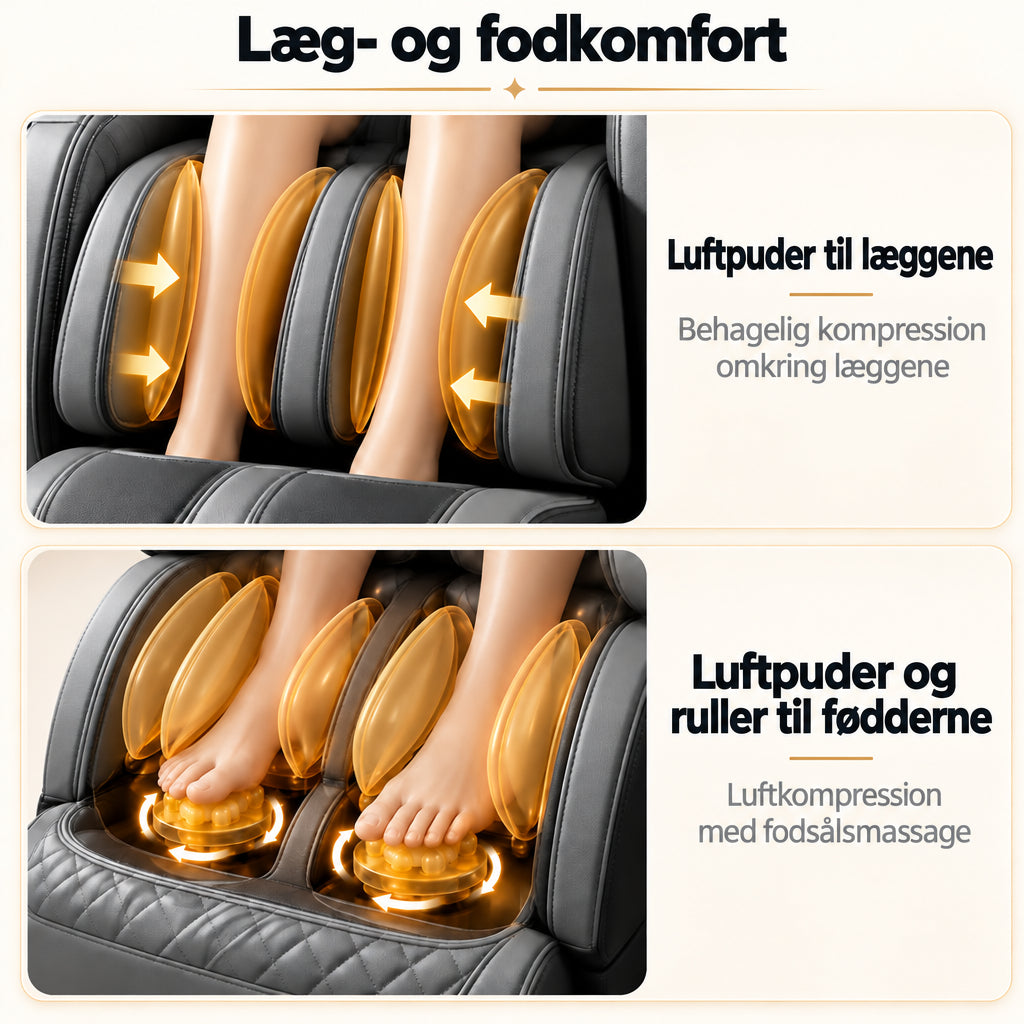 Massagestol 8D – Zero Gravity, lufttryksmassage, Varme v/læn og legge – Model LEK-988Q3