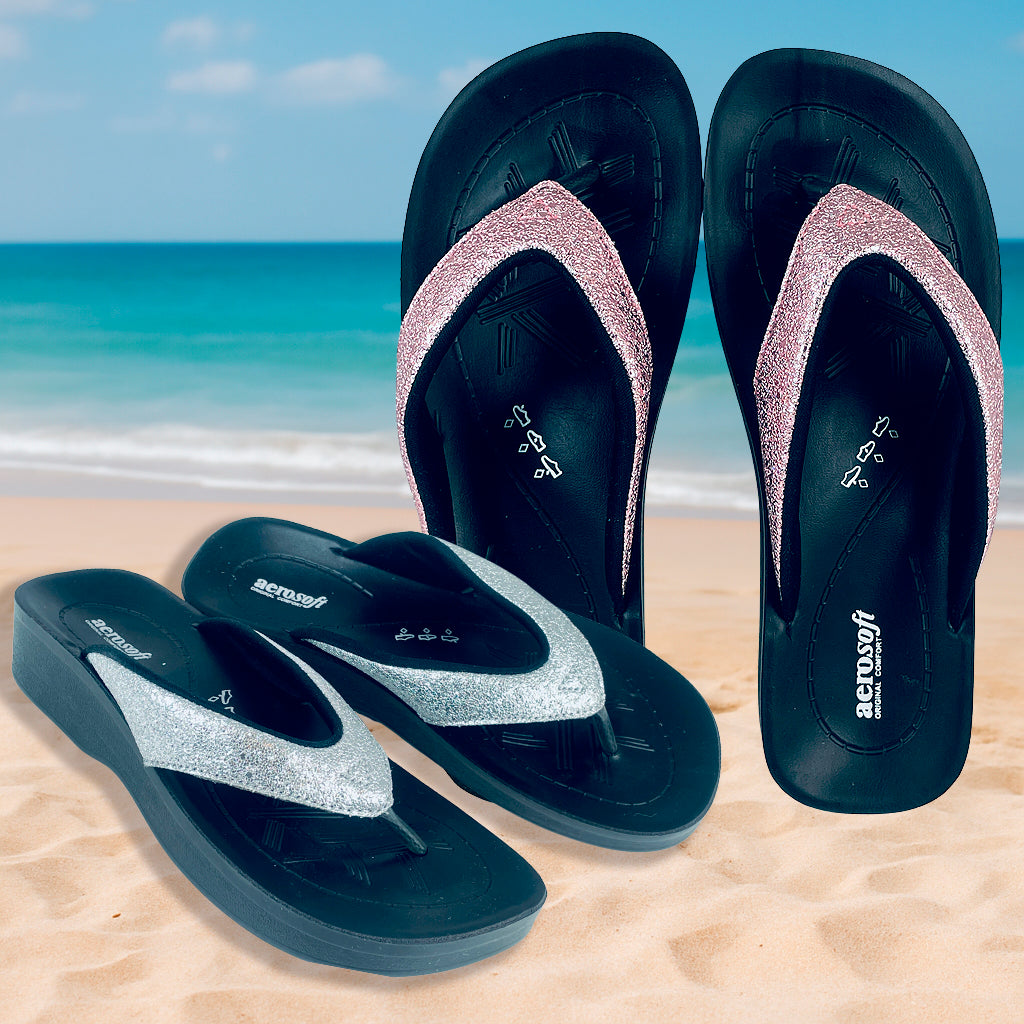 Sandaler Aerosoft - Model 3802 i sølv & pink