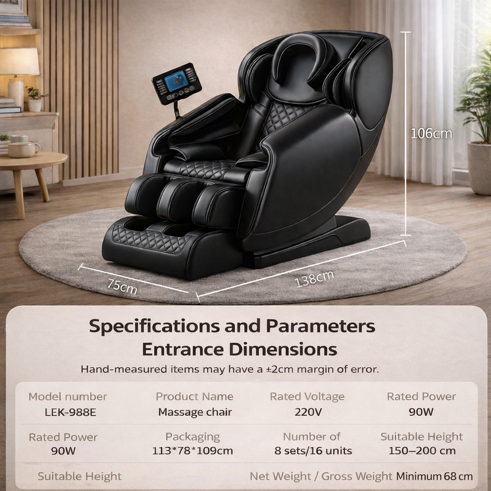 Luksus Massagestol – med Zero Gravity, varme og fuld kropsmassage - model 988E
