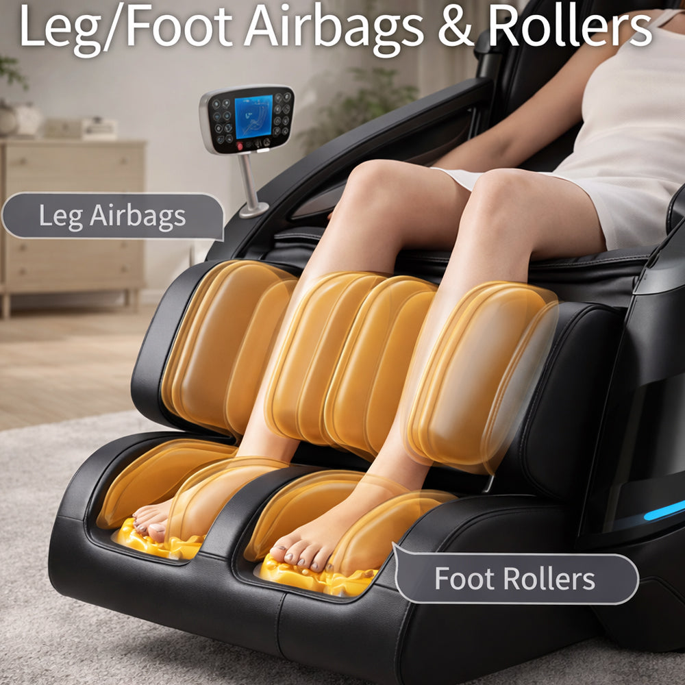 Luksus massagestol 2D med automatisk kropsscanning, Zero Gravity & varme i ben/lænd