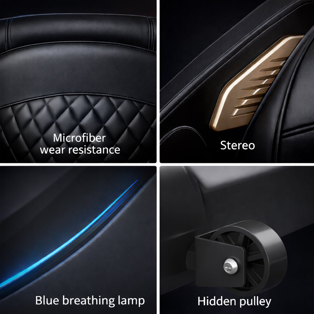 Luksus massagestol 2D med automatisk kropsscanning, Zero Gravity & varme i ben/lænd