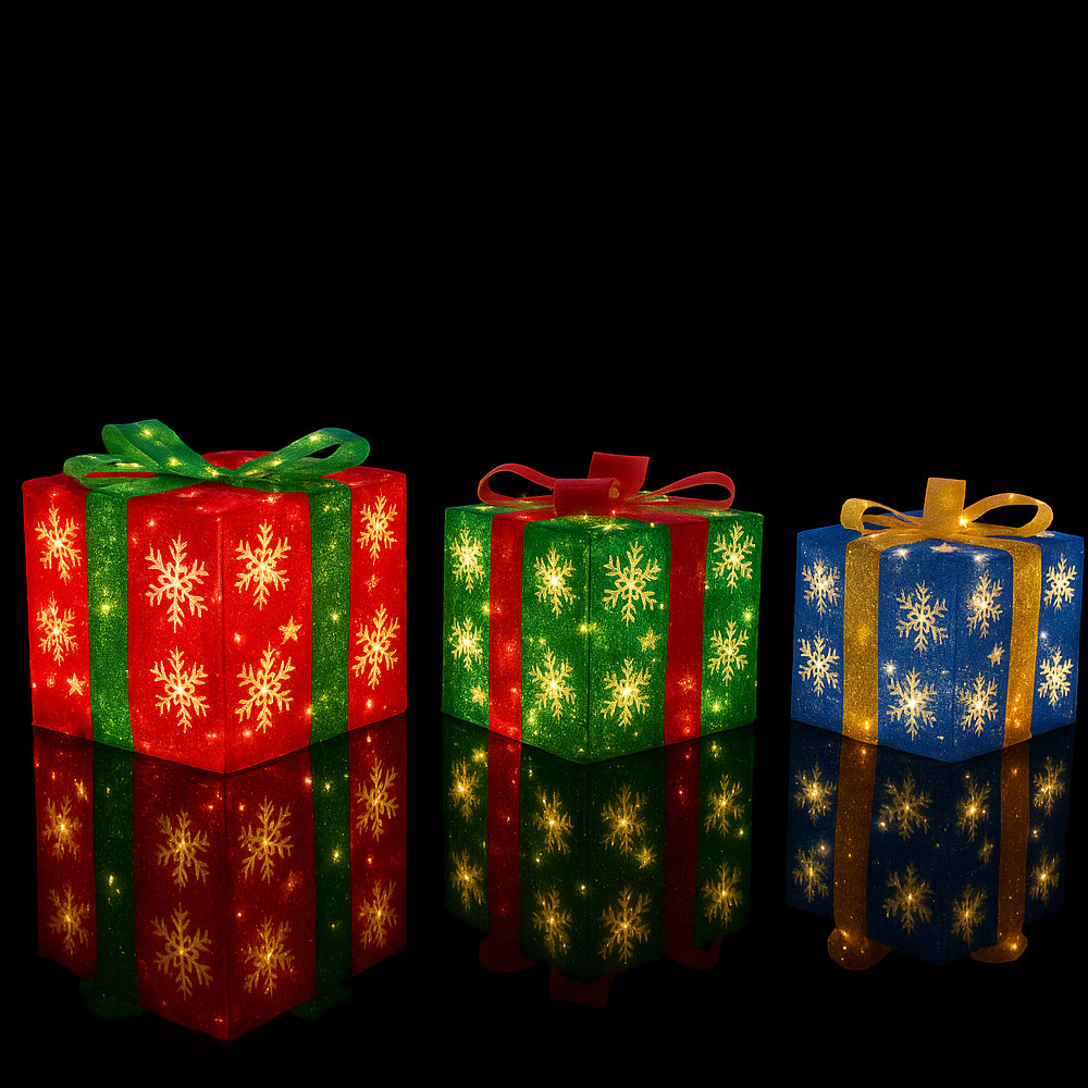 LED-Gaveæske, Kulørte - Sæt med 3 stk. - rød, grøn & blå -