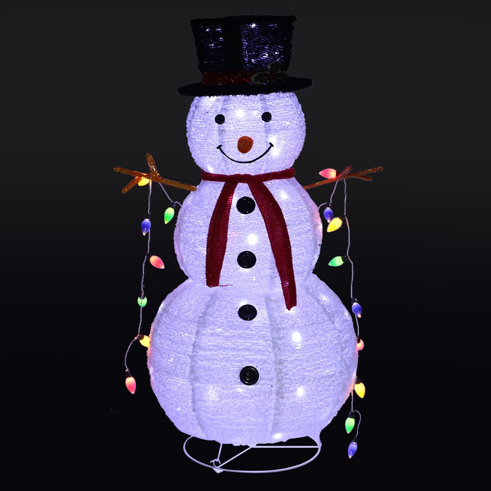 Snemand højde 120 cm - LED - Foldbar -