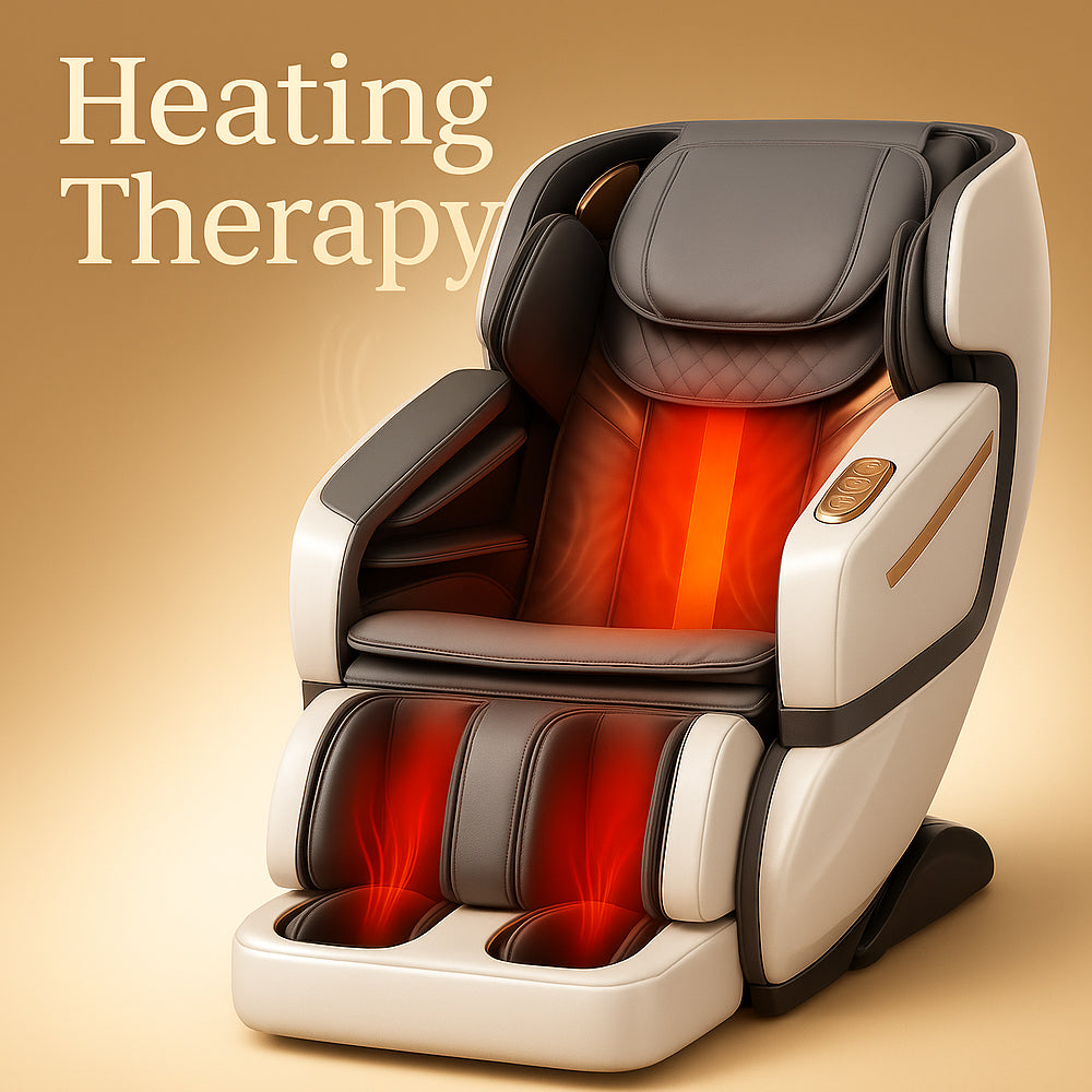 Massagestol 4D Luksus Pro+ med SL-teknologi, Varmeterapi, Stemme Kontrol & Touchskærm - Model M5 hvid