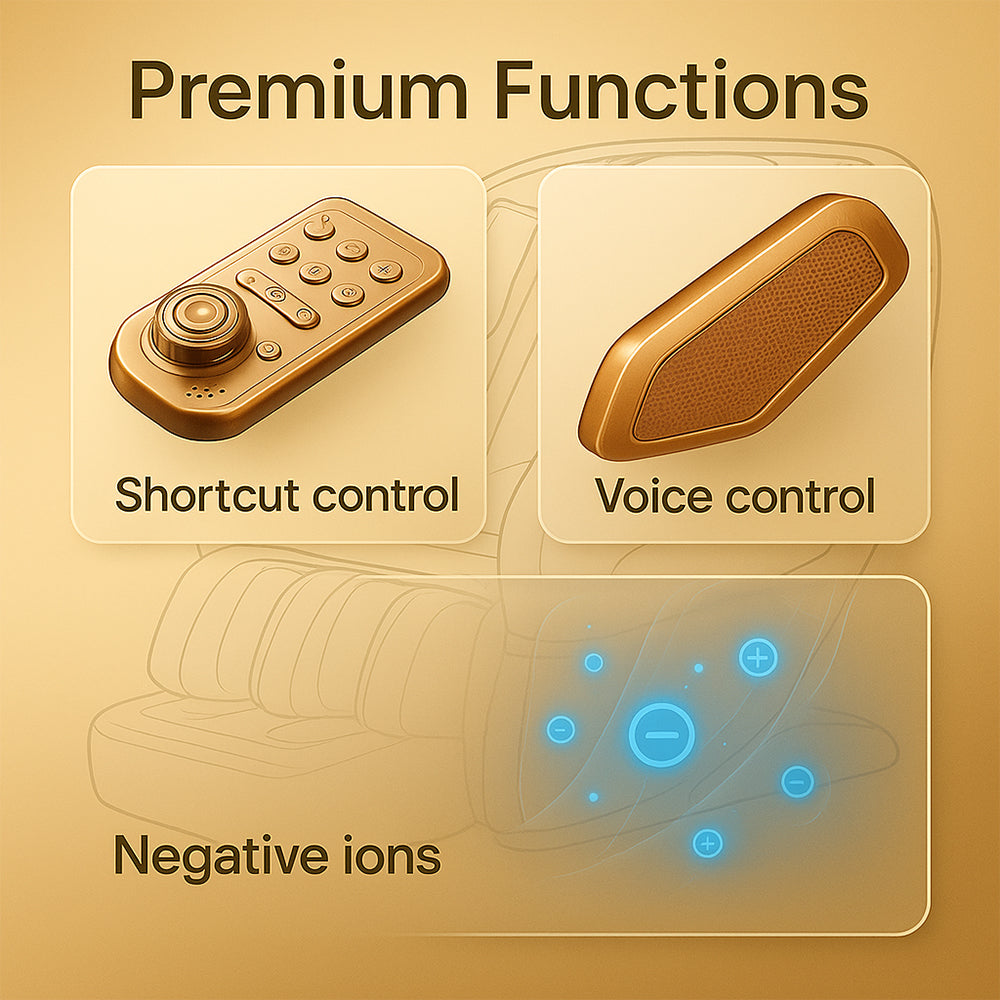 Massagestol 4D Luksus Pro+ med SL-teknologi, Varmeterapi, Stemme Kontrol & Touchskærm - Model M5 grå