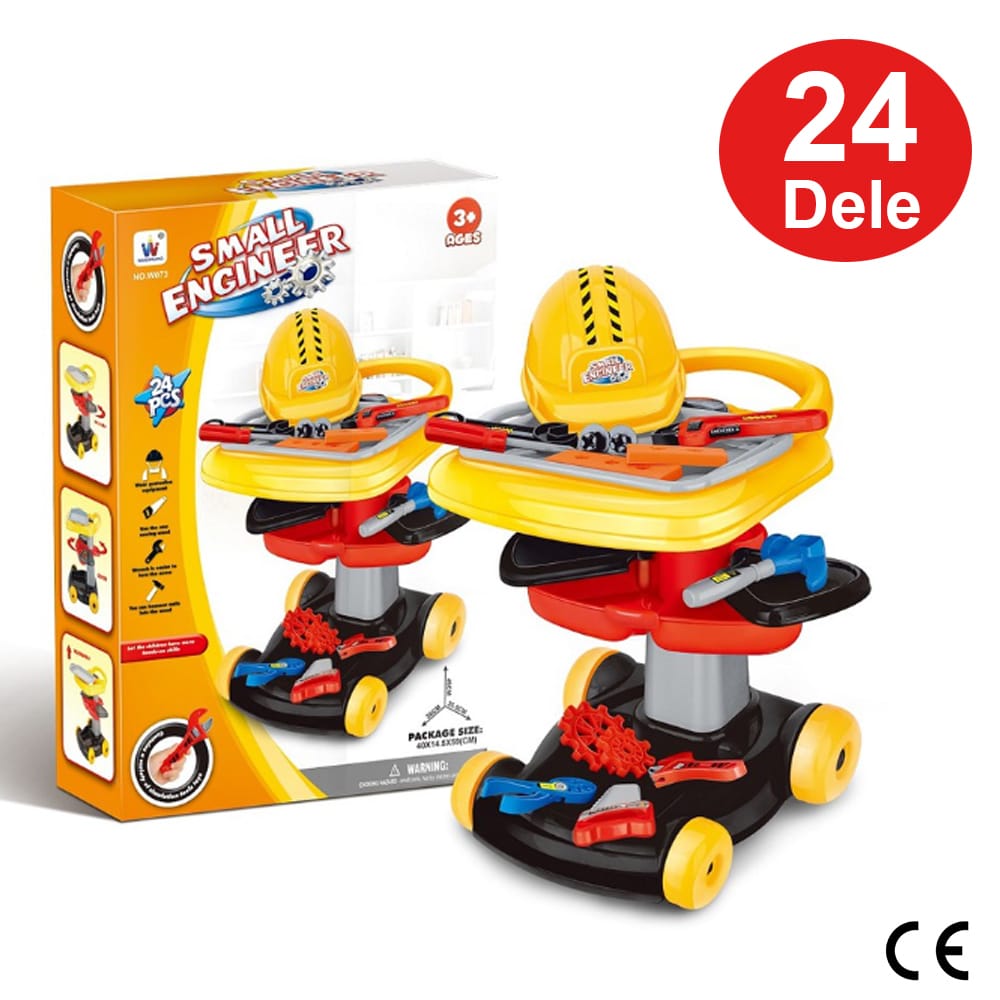 Trolley med værktøjsbord (24 dele)