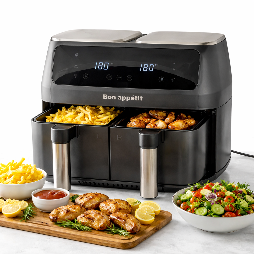 Airfryer 8,0 l (fedtfattig: grille, bage, stege og friturestege)