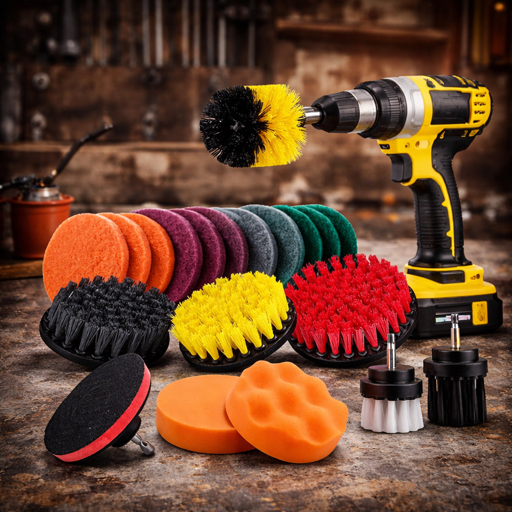 22-i-1 børstesæt til effektiv rengøring og let slibning