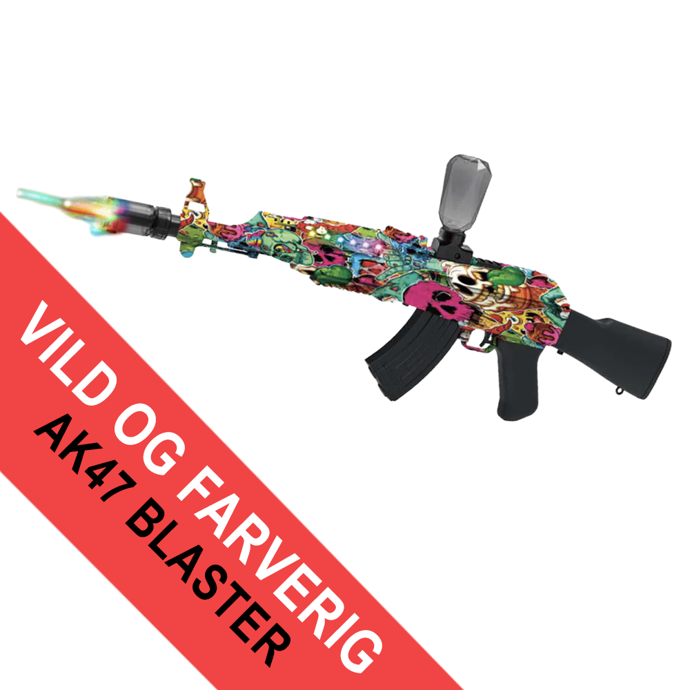 Gel Blaster AK47 - elektrisk med sejt lys og røg