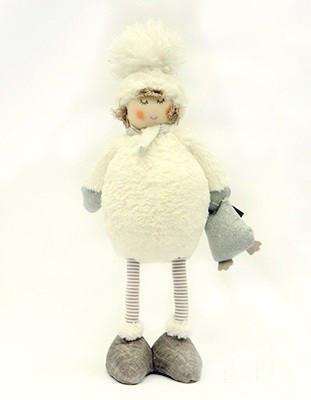 Hvid dame i plys ( 40 cm.) fra SIA