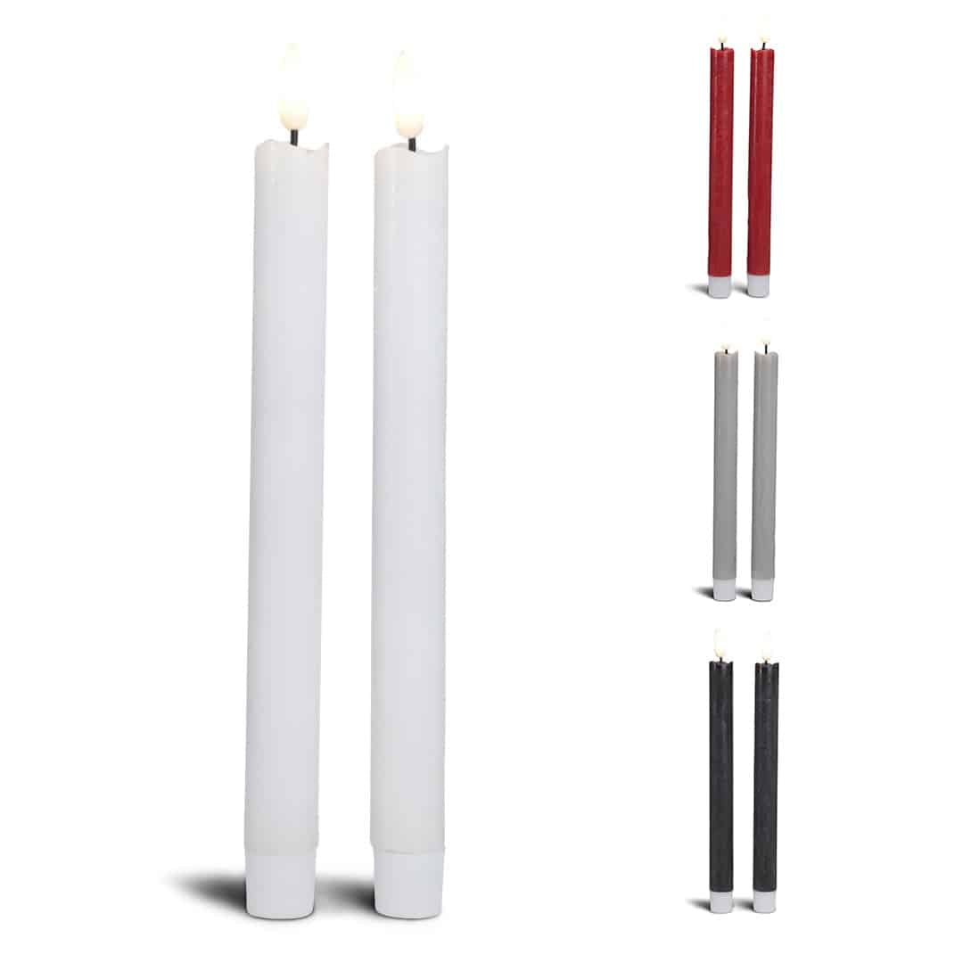 LED kronelys stearin - 2 stk. - 22