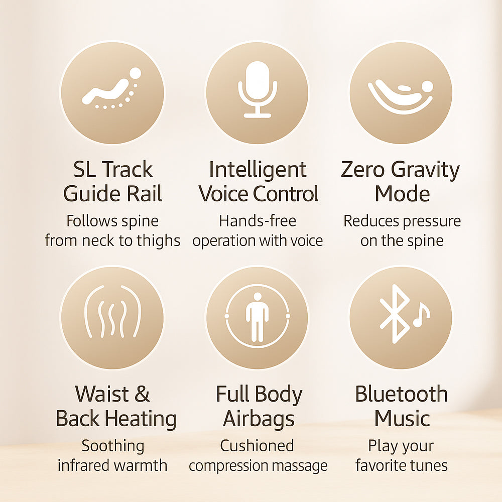 Massagestol 3D med SL-teknologi, lufttryksmassage, Zero Gravity & Intelligent Styring – Model 988R8