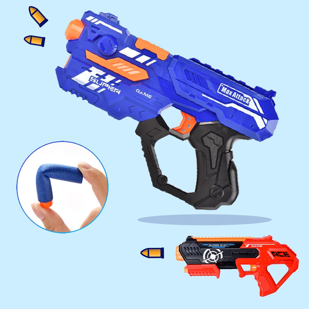 Soft Bullet "Super Shoot" - 4 forskellige, super seje pistoler -