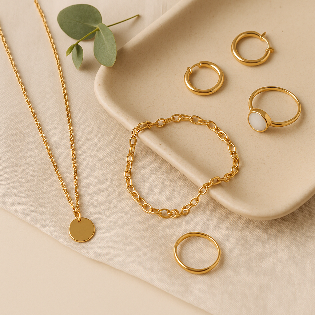 Smykker fra Satana.dk webshop – halskæder, armbånd, øreringe og ringe. Vælg mellem enkle elegante designs eller statement-smykker med charms og sten. Stilfulde smykker til hverdag og fest.