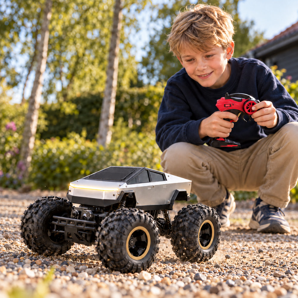 Fjernstyret offroadbil med 4-hjulstræk og LED-lys