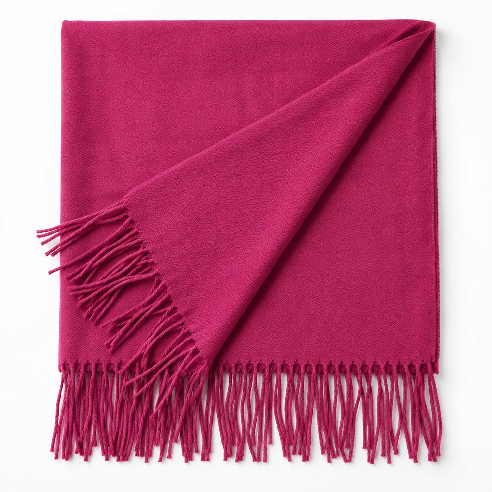 Elegant Halstørklæde med Frynser – Flere Smukke Farver – 70 x 180 cm – 200 g.