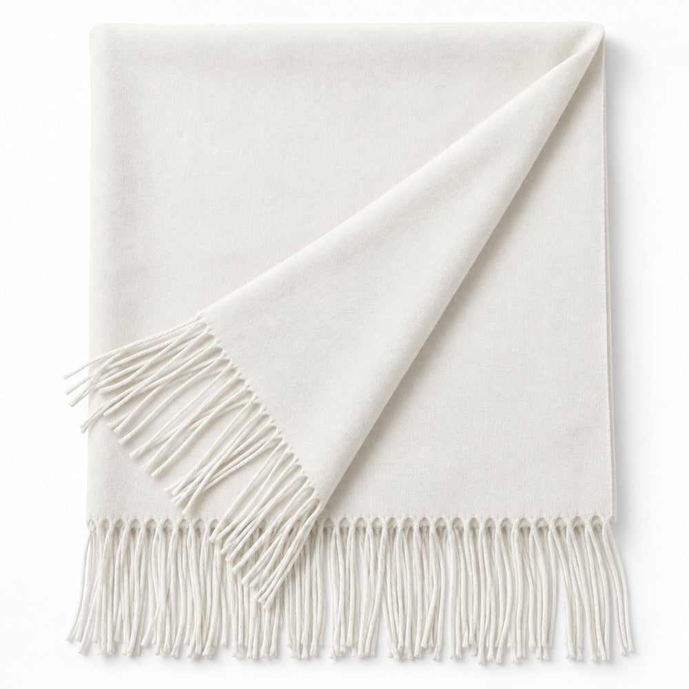 Elegant Halstørklæde med Frynser – Flere Smukke Farver – 70 x 180 cm – 200 g.