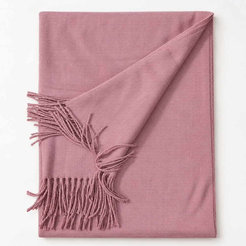 Elegant Halstørklæde med Frynser – Flere Smukke Farver – 70 x 180 cm – 200 g.