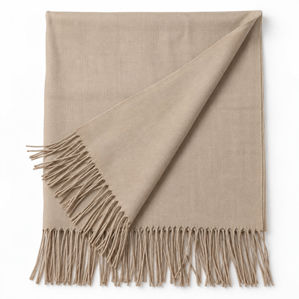Elegant Halstørklæde med Frynser – Flere Smukke Farver – 70 x 180 cm – 200 g.