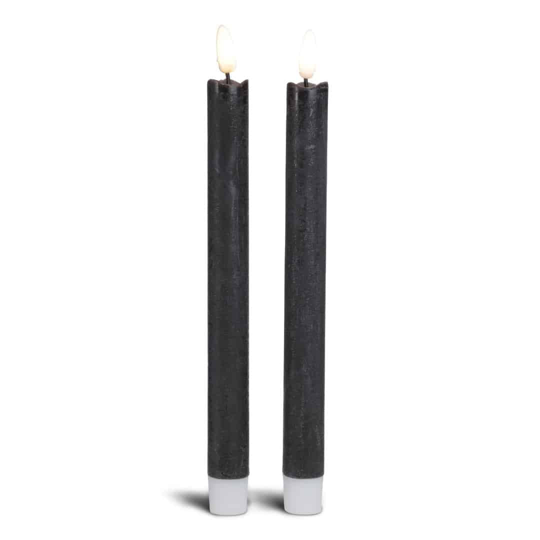 LED kronelys stearin - 2 stk. - 22,2 cm - m/3D flamme - (flere farver)
