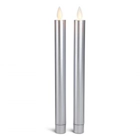 LED kronelys stearin - 2 stk. - 22,2 cm - m/3D flamme - (flere farver)