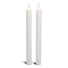 LED kronelys stearin - 2 stk. - 22,2 cm - m/3D flamme - (flere farver)