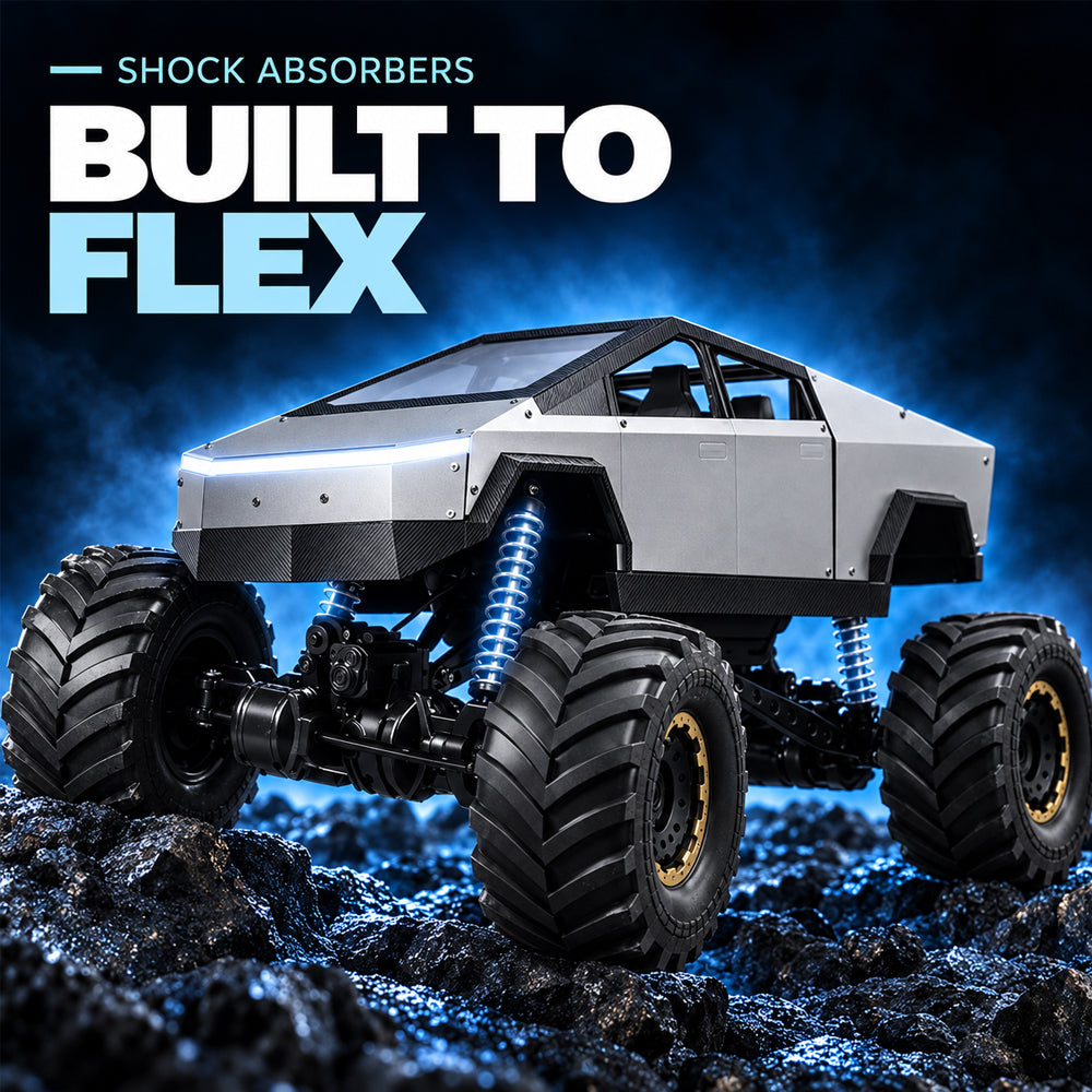 Fjernstyret offroad-bil med 4-hjulstræk og råt pickup-design