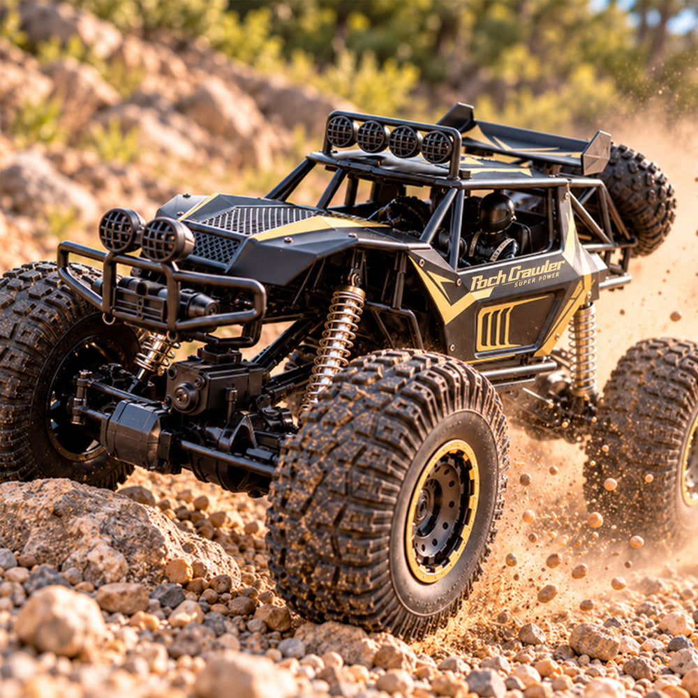 Fjernstyret offroadbil med 4-hjulstræk – 50 cm – Guld eller Sort