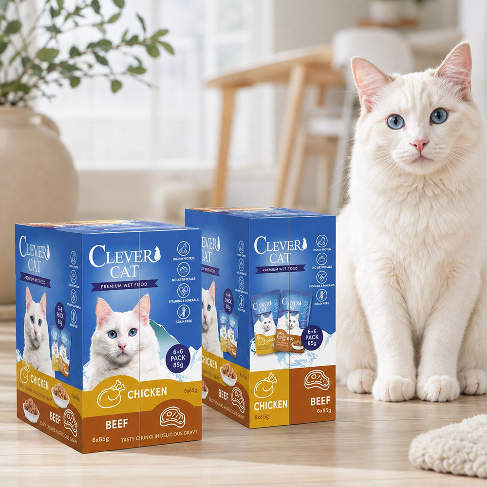 Premium Vådfoder – 12 x 85 g med Kylling og okse