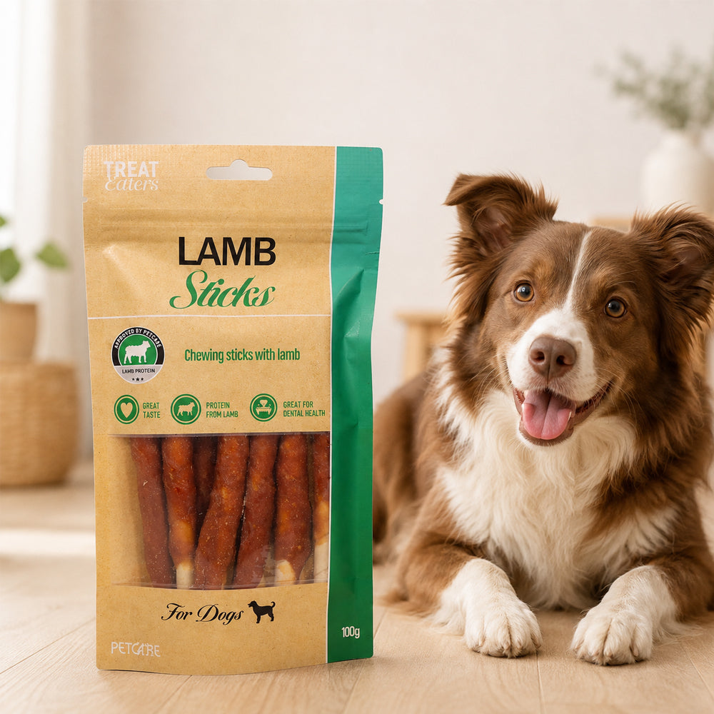 Treat Eaters – Smagfulde Tyggepinde med Lam til hunde 100 g