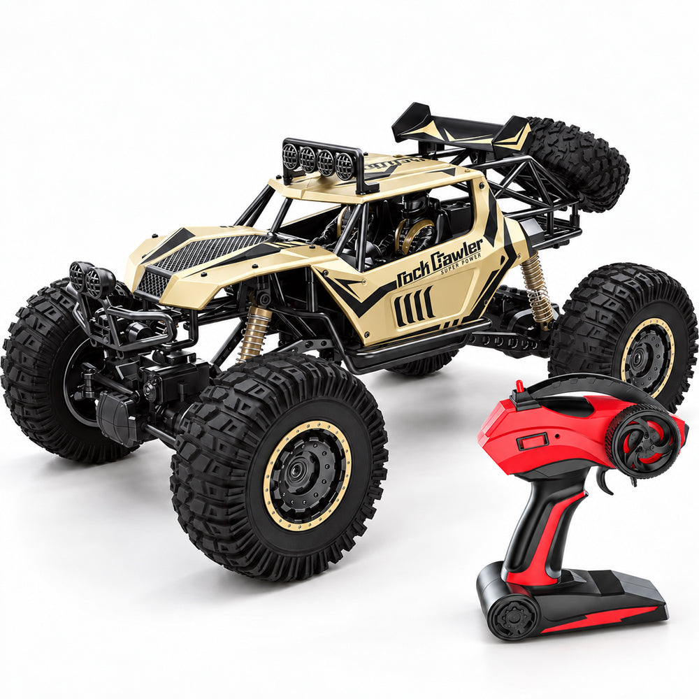 Fjernstyret offroadbil med 4-hjulstræk – 50 cm – Guld eller Sort