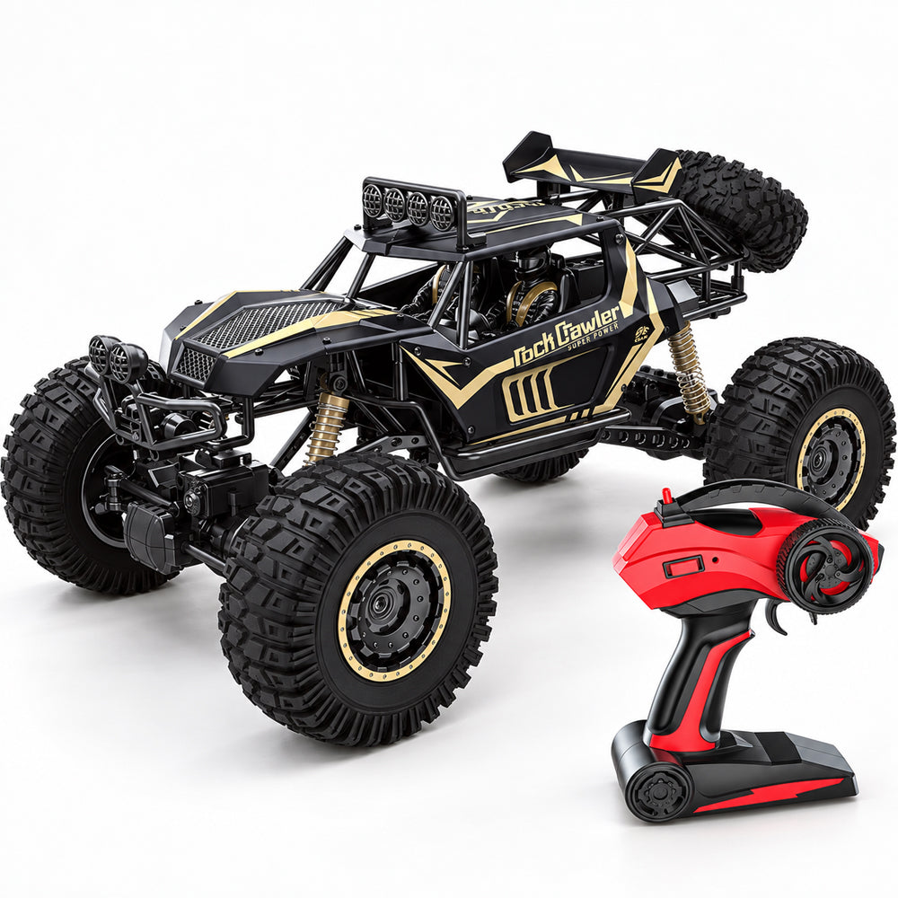 Fjernstyret offroadbil med 4-hjulstræk – 50 cm – Guld eller Sort
