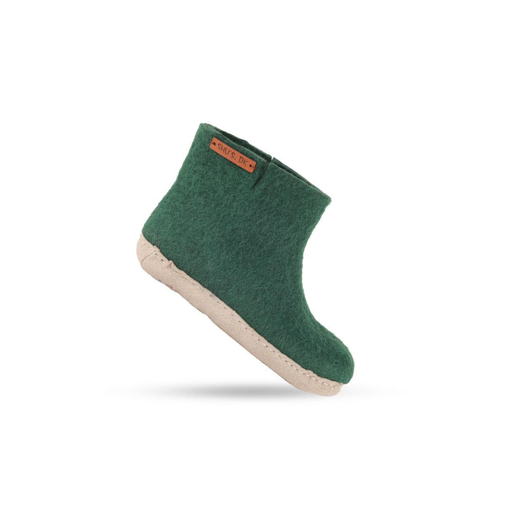 Uldstøvle Børn (100% ren uld)  m/sål i skind - Dansk Design fra SHUS