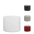LED Stearinlys - 1 stk. - ø10 x 10 cm - m/3D flamme - (flere farver)
