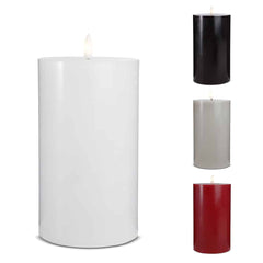LED Stearinlys - 1 stk. - ø10 x 20 cm - m/3D flamme - (flere farver)