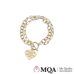 Armbånd, dobbelt, guldfarvet med 