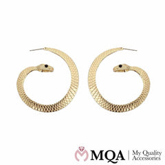 Øreringe, slange med sorte sten