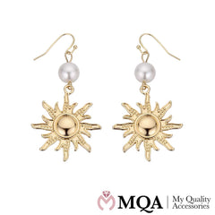 Øreringe med perle og smuk sol