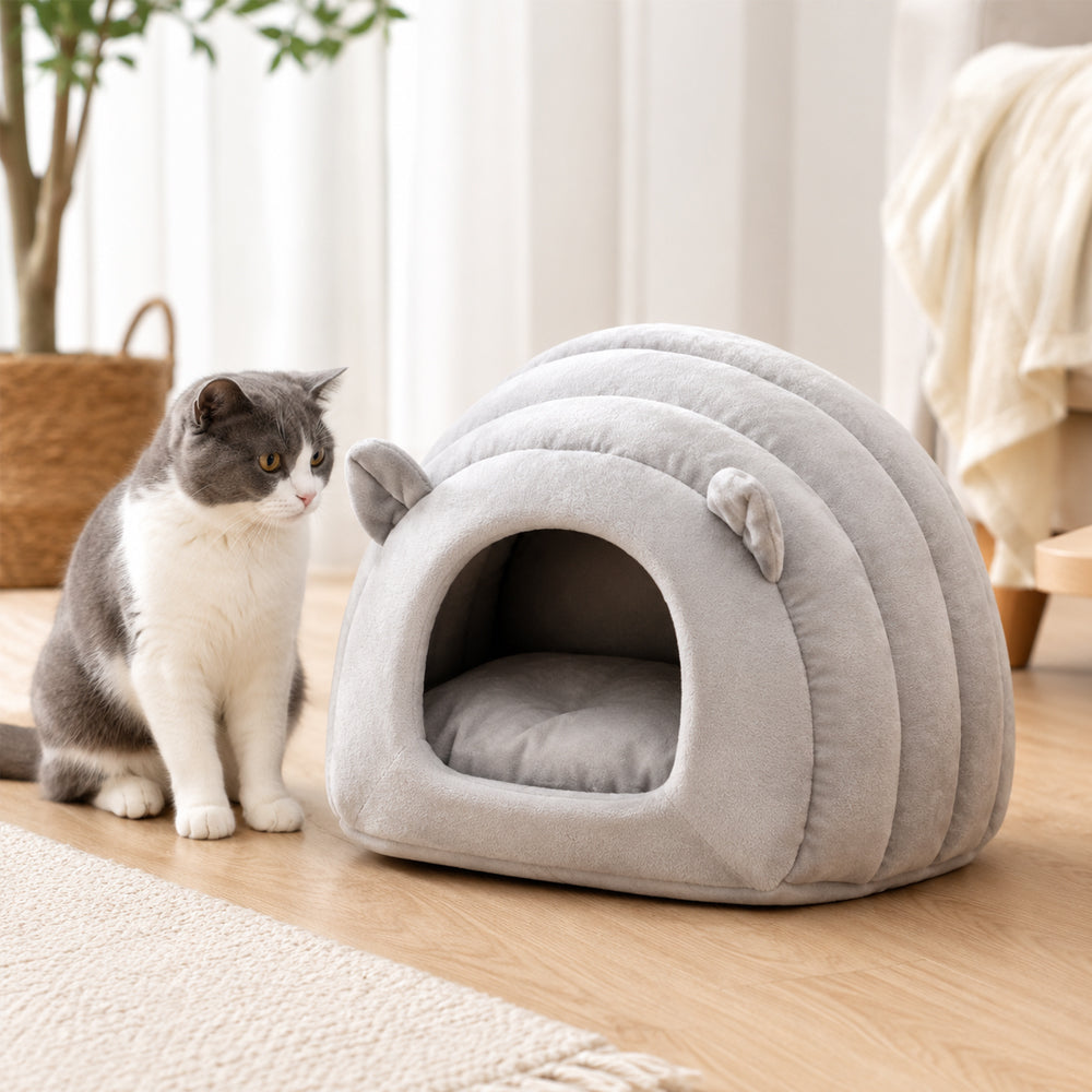 Blød hule-seng til katte og små hunde