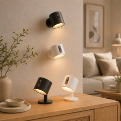 LED natlampe 360° roterbar, magnetisk, 3 farvetemperaturer - hvid eller sort