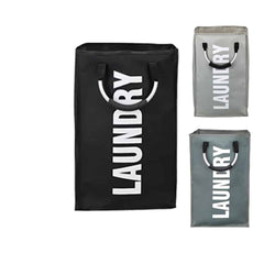 Vasketøjskurv - foldbar med håndtag - sort, grå eller lysegrå -