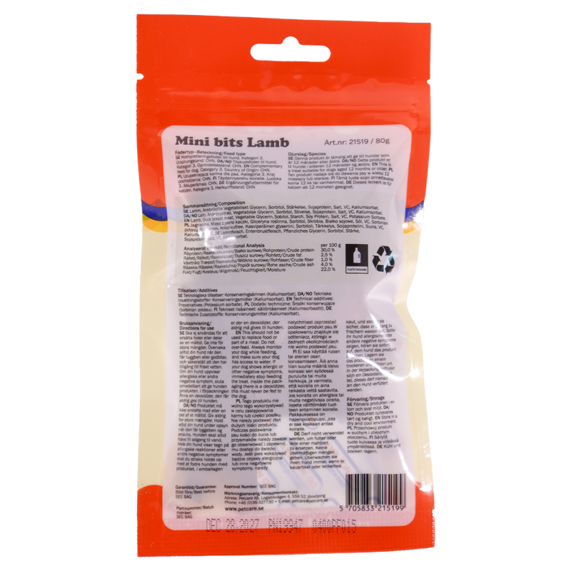 Småland Mini Bits Lamb 80g (hundegodbider af lam)