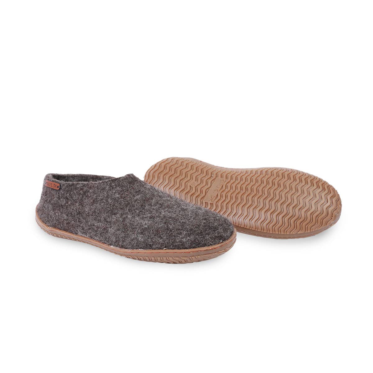 Uldhjemmesko (100% ren uld) - Model Brun m/Gummisål - Dansk Design fra SHUS