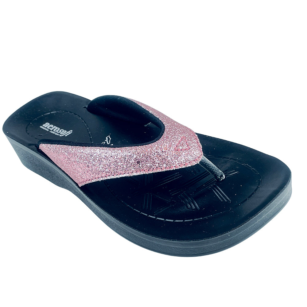 Sandaler Aerosoft - Model 3802 i sølv & pink