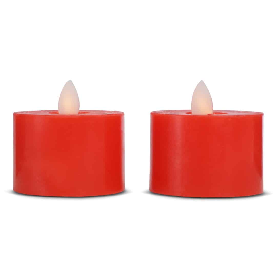 LED fyrfadslys stearin - 2 stk. - 3 cm - m/bevægelig flamme - (flere farver)
