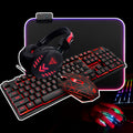 4-i-1 kvalitets gamer sæt med tastatur/mus/headset/musemåtte