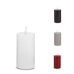 LED Stearinlys - 1 stk. - ø5,5 x 12,5 cm - m/3D flamme - (flere farver)